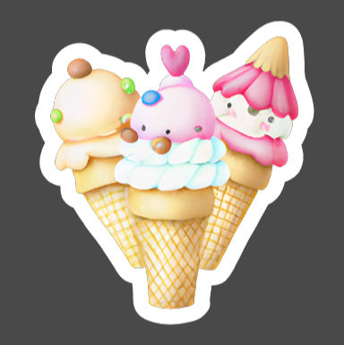 Funny Ice Cream Stickers