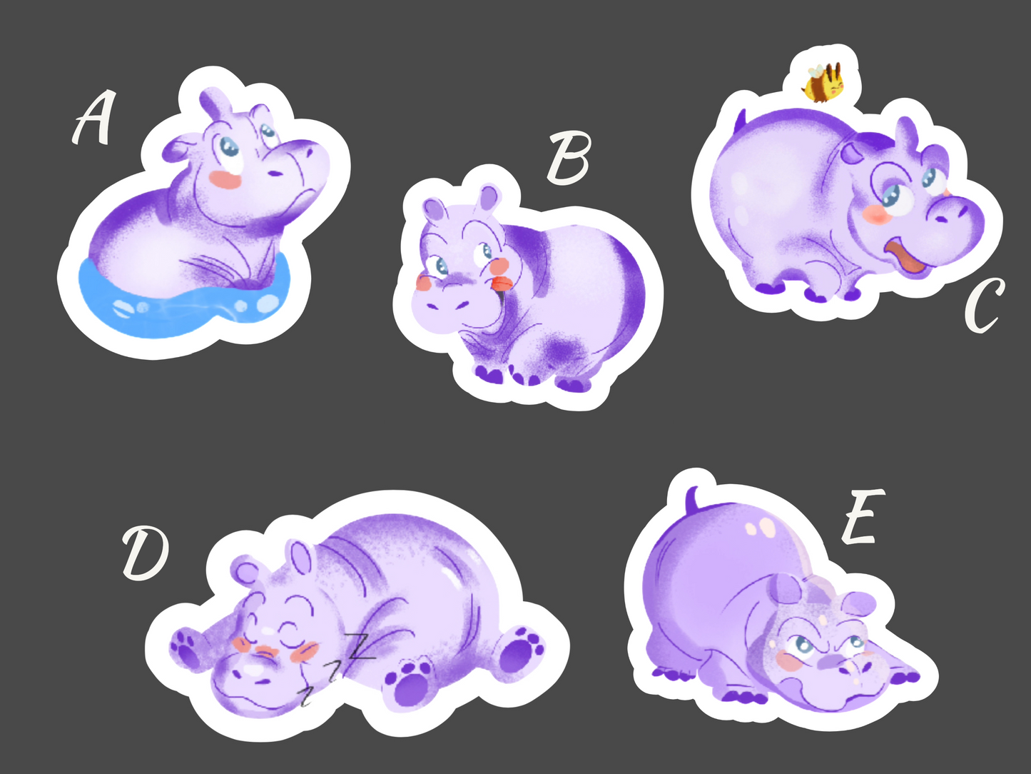 Happy Hippo Stickers