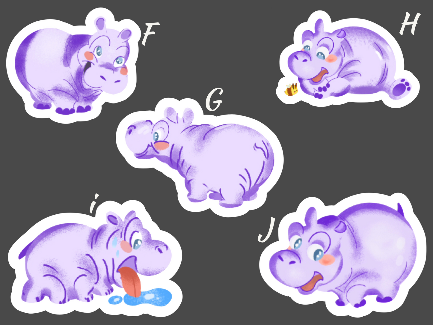 Happy Hippo Stickers