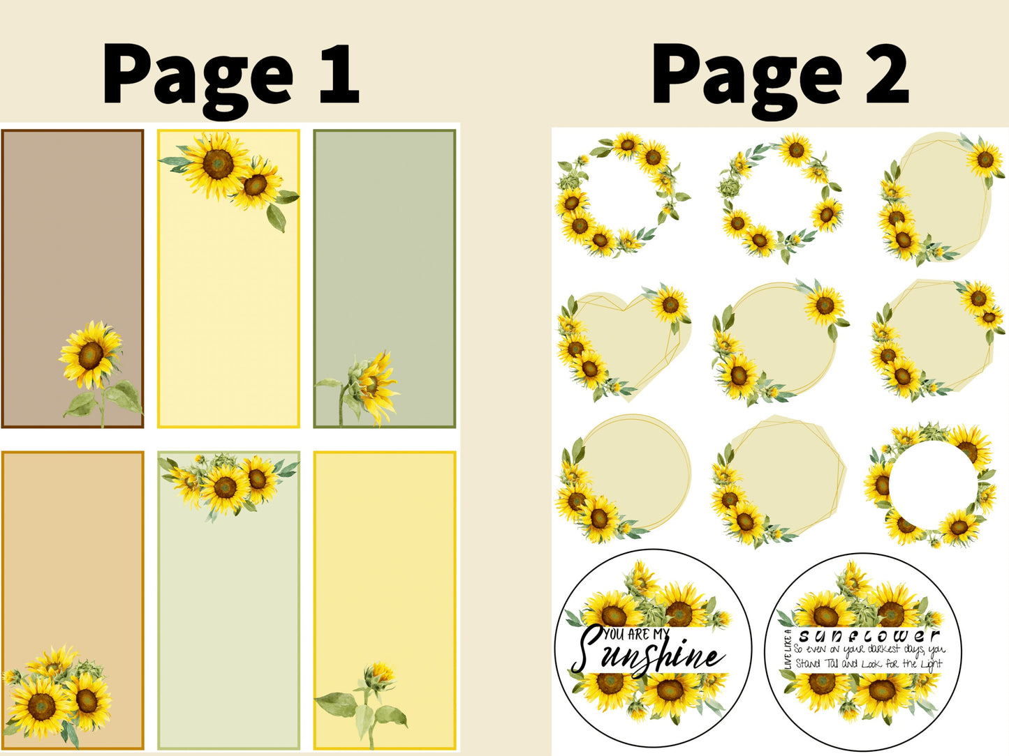 You Are My Sunshine Sunflowers Happy Planner Stickers