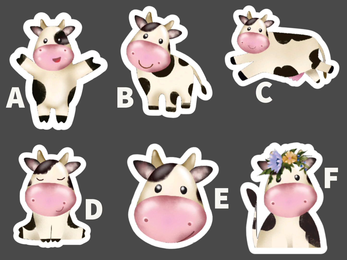 Adorable Cow Sticker